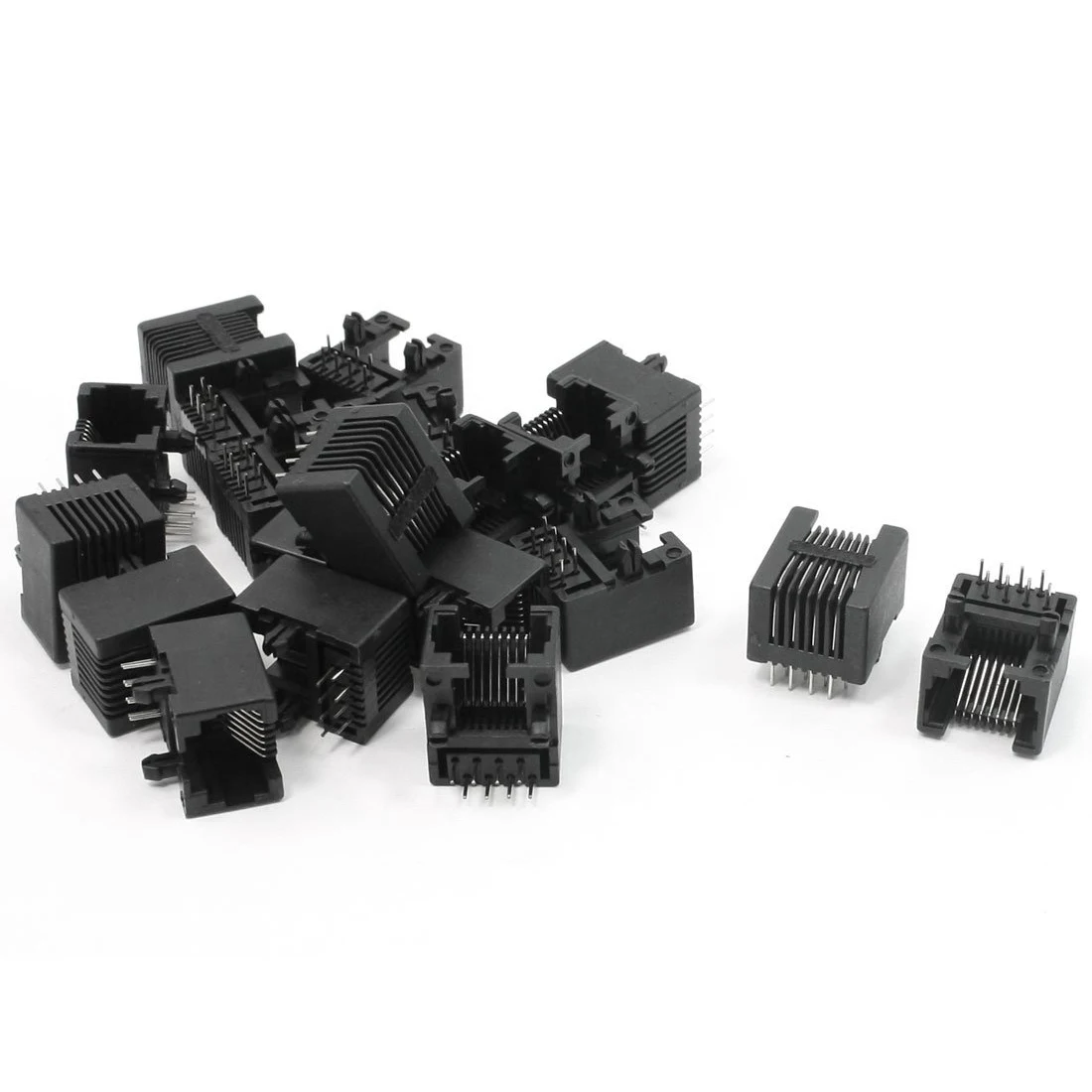 

20pcs RJ45 8P8C Computer Internet Network PCB Jack Socket Black