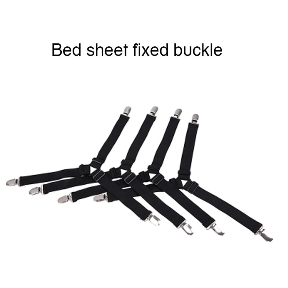 4 pcs- black 4 шт./1 шт. Черный/Белый Регулируемый треугольник кровать застежки для простыни скатерти диван Чехлы - Цвет: 4 pcs- black