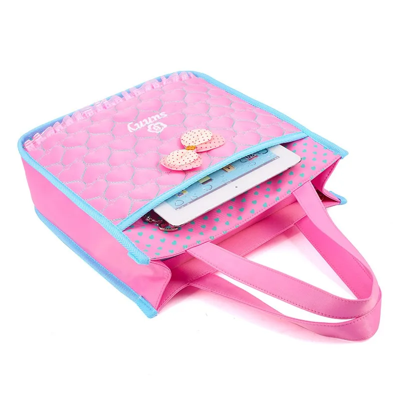 

1pc Korean Style Children Student Cute Handle Bag Large Capacity Book Storage Bags for Girls School Supplies Stationery