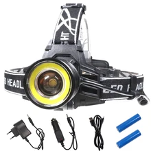 10000 Lumens LED Headlamp 4 Modes Zoomable LED Headlight Camping Head Torch CREE XM-L T6+COB LED Hunting Head Lights Lantern