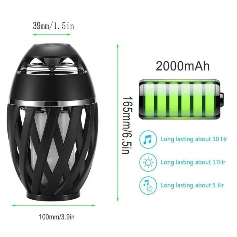 Bluetooth динамик USB светодиодные лампы пламени Открытый Портативный Led пламя