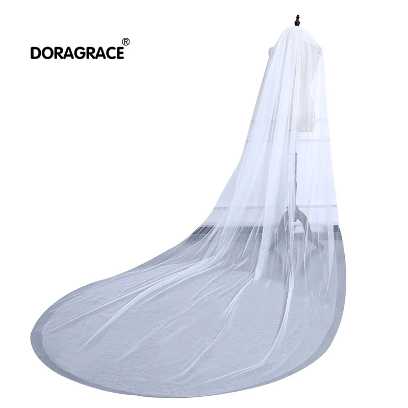 

Doragrace Simple 3M 2 Tier Cathedral Length Wedding Bridal Veil With Comb
