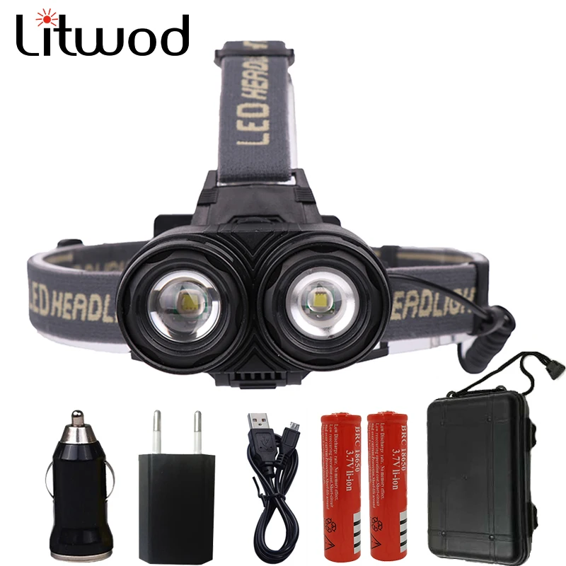 

Litwod Z20 LED Headlamp 8000LM Head Lamp XM-L T6 Headlight Zoom torch head flashlight light For Fishing Camping Light