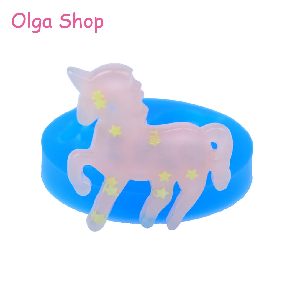 DYL282 36.9mm Unicorn Silicone Mold Animal Mold Fondant, Cupcake Topper
