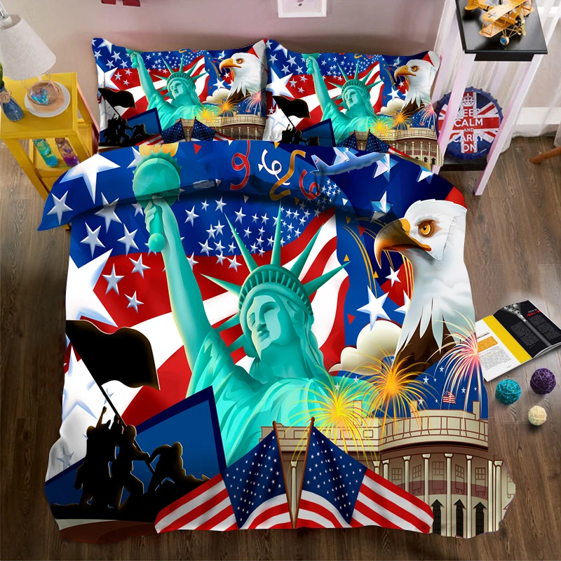 

Personality star poster printing bedding Nordic series photos 3d quilt bed linen