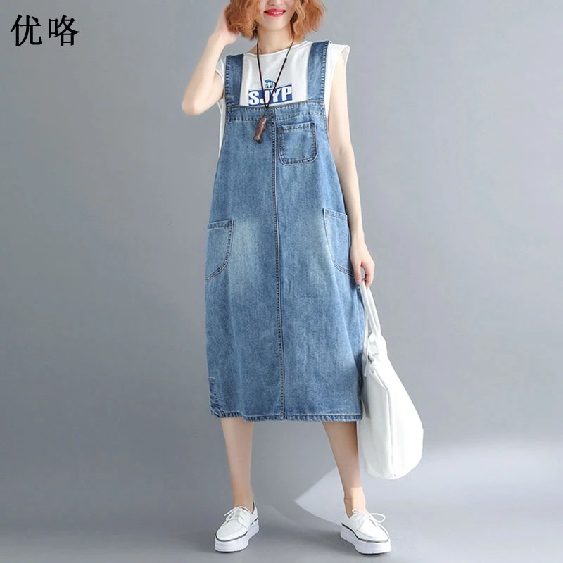 denim midi dress plus size