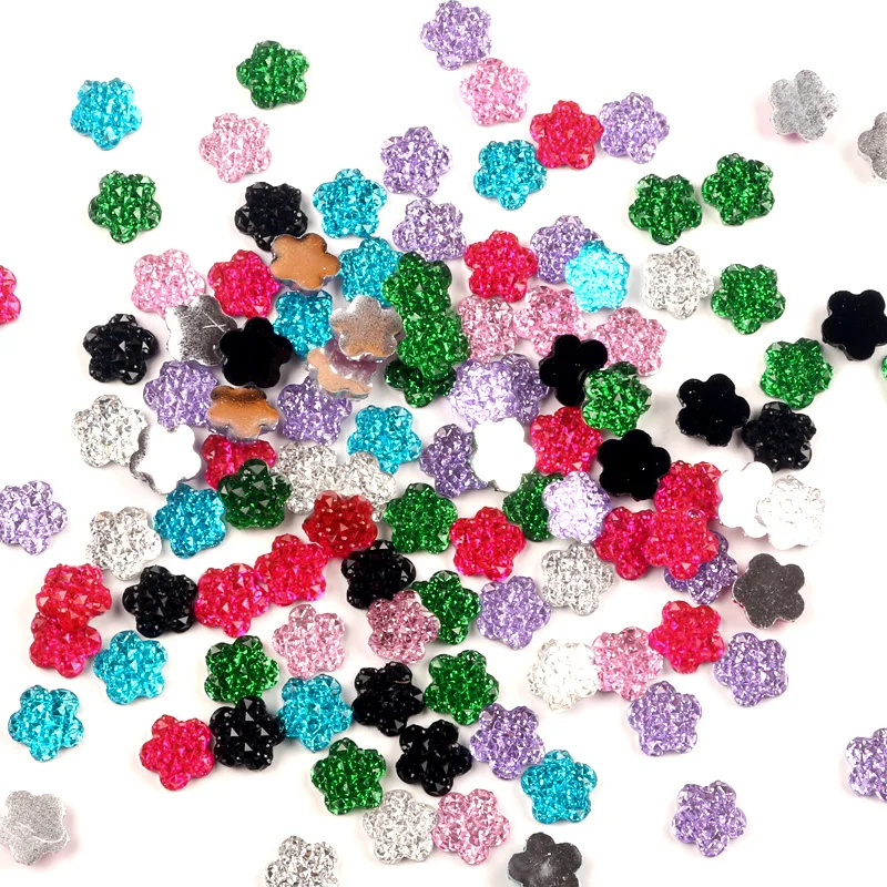 200pcs Mixed Resin Decoration Crafts Bling Beads Frame Flatback