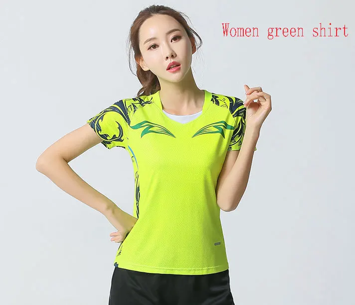 Рубашка для бадминтона Мужская домашняя одежда пижамы для спортивные Майки стол одежда для тенниса Спортивная одежда, теннисная рубашка, лонгсливы для бега ношения при активном образе жизни - Цвет: Зеленый