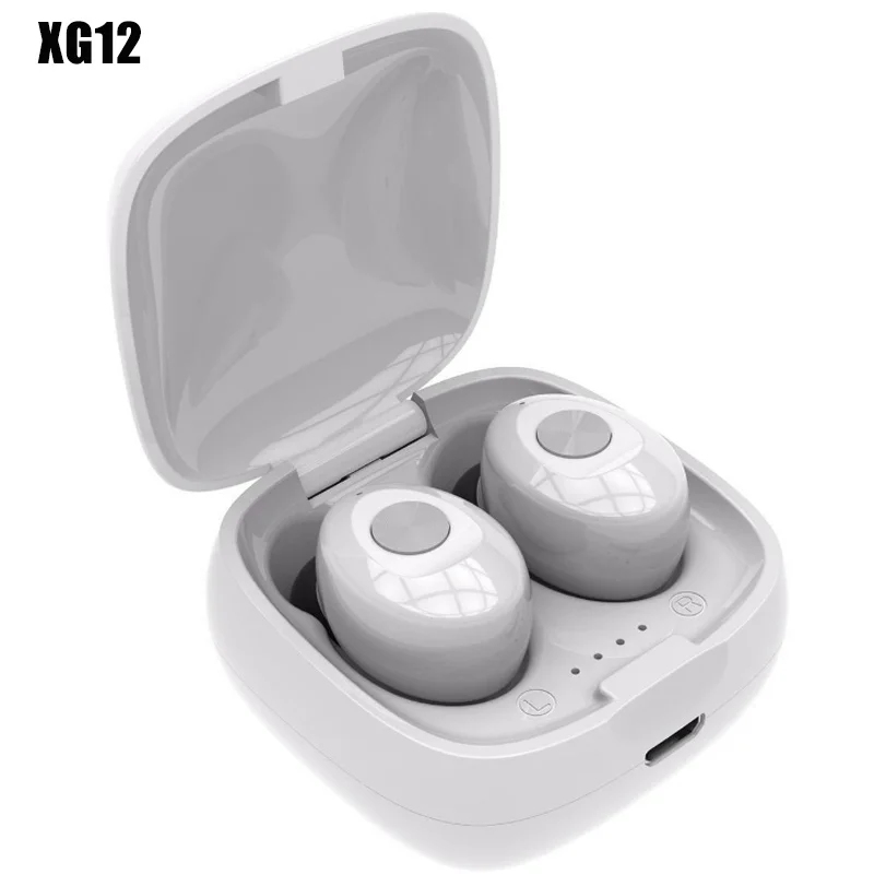 TWS Беспроводной Bluetooth наушники стерео Hi-Fi звук Bluetooth гарнитуры с заряда чехол GDeals - Цвет: white XG12