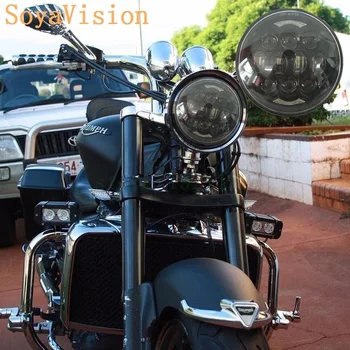 

Free Shipping! 1 PCS 5.75'' 75W 4500lm H4 Hi Lo LED DRL Headlight 5-3/4" Projector Light for Harley Motorcycle