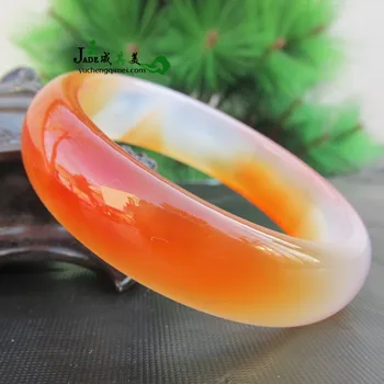 

56.7mm natural Madagascar ice chalcedony Bracelet Qiao color jade bracelets agate bracelet genuine thickening
