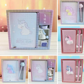 

Cute Unicorn Note Book With Free Gel Pen Diary Day Planner Kawaii Journal Stationery Gift School Supplies