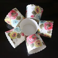 100 шт дизайн розовый одноразовый Бумажный торт бумажная чашка формы для выпечки кексов День рождения Свадебные украшения