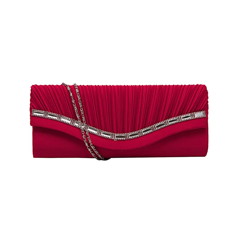THINKTHENDO модные женские Стразы Сумочка вечерняя сумочка клатч свадебный кошелек - Цвет: Red