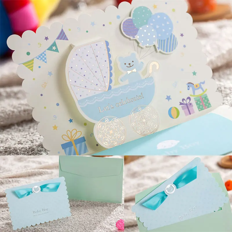 Novità Del Bambino Carte New Baby Shower Carta Biglietto
