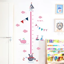 Cartoon Micky Minnie Sea Boat Whale Growth Chart Wall Stickers For Kids Room Decor Mural PVC Home Wall Art Height Measure Decals Cartoon Micky Minnie Sea Boat Whale Growth Chart Wall Stickers For Kids Room Decor Mural PVC Home Wall Art Height Measure Decals