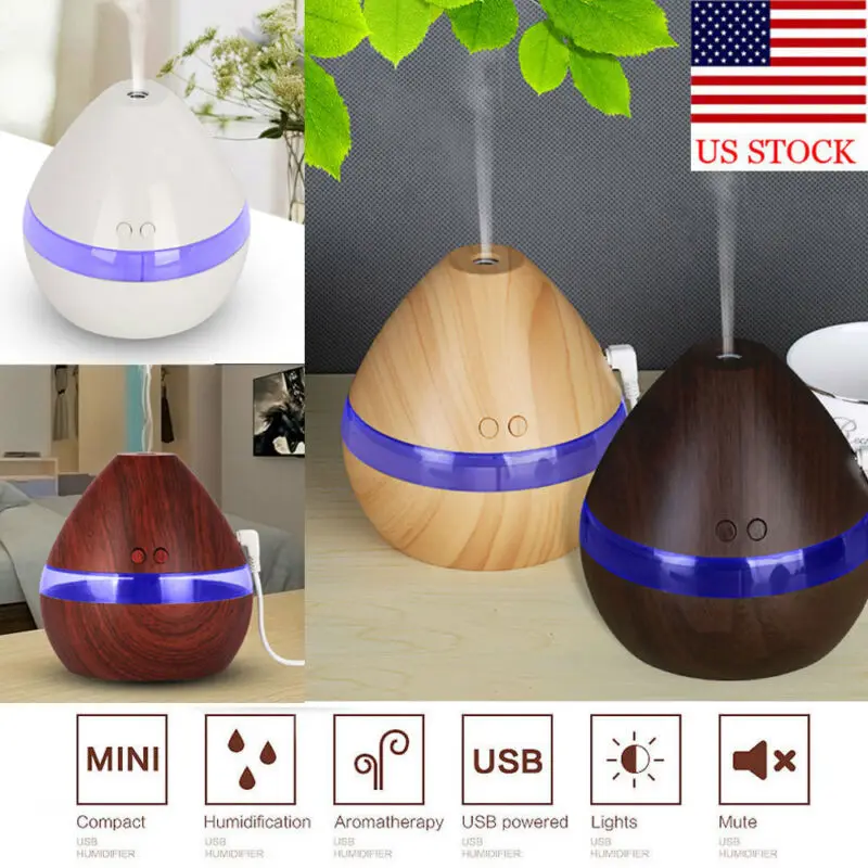 

300ML Ultrasonic Humidifier Cool Air Diffuser Purifier Home Office Room Portable