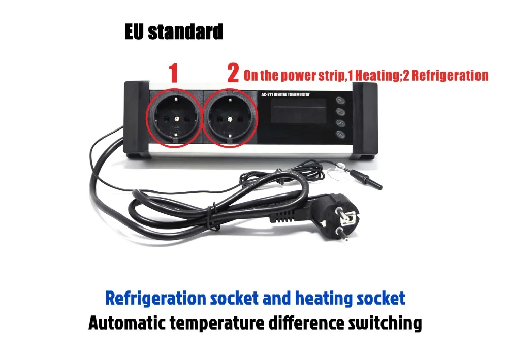 ЕС Великобритания AU CN plug 2 релейный выход парниковых аквариум Цифровой термостат контроллер холодильное Отопление для сенсор водо