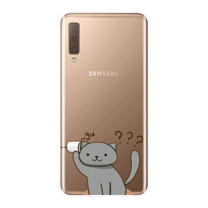 Чехол для телефона Samsung Galaxy A6 A8 Plus 2018 милая пара кошек силиконовая Мягкая задняя