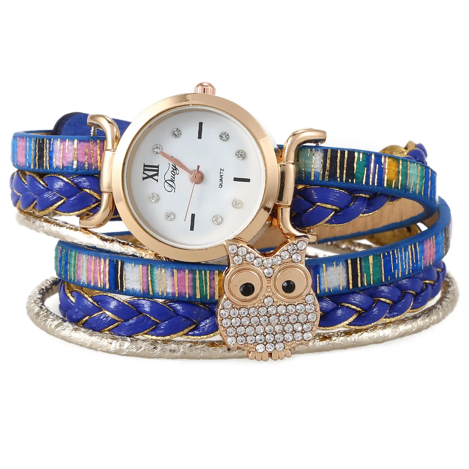 

Duoya Brand Women Creative Bracelet Wristwatches Owl Vintage Braided Ladies Luxury Quartz Wrist Watch Clock, D175