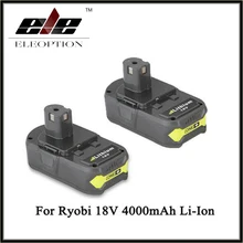 Brand New 2pcs 18V 4000mAh Li-Ion High Capacity For Ryobi P108 RB18L40 Rechargeable Battery Pack Power Tool Battery Ryobi ONE+