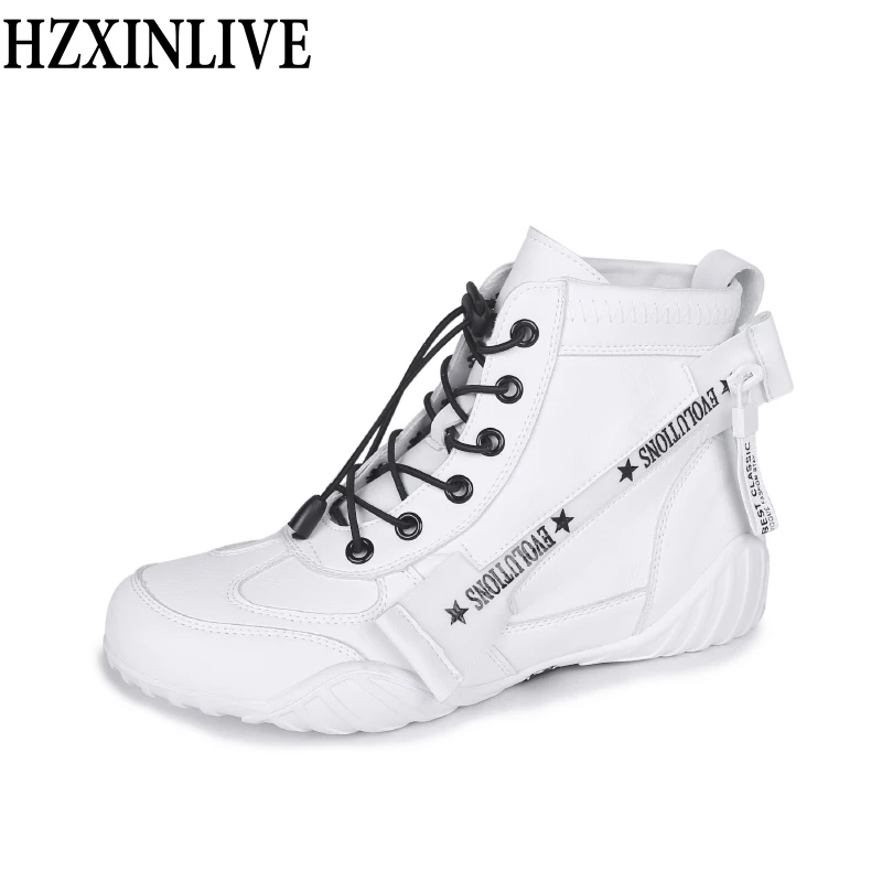 

HZXINLIVE 2018 Women Casual Boots Winter Fashion Non-slip Comfortable Woman Flat Shoes T-tied Boots Button Shoes Zapatos Mujer