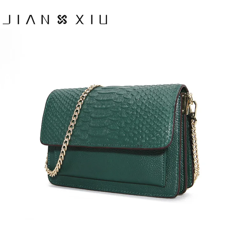 

JIANXIU Brand Women Messenger Bags Genuine Leather Shoulder Crossbody Bag Crocodile Pattern 2019 Chain Design Small Bag 2 Colors