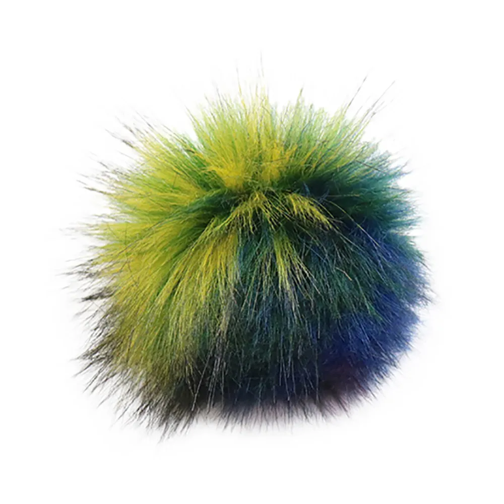 Fashion Cute DIY Knitting Hats Accessires-Faux Fake Fur high quality Pom Pom Ball with Elastic Band - Цвет: F
