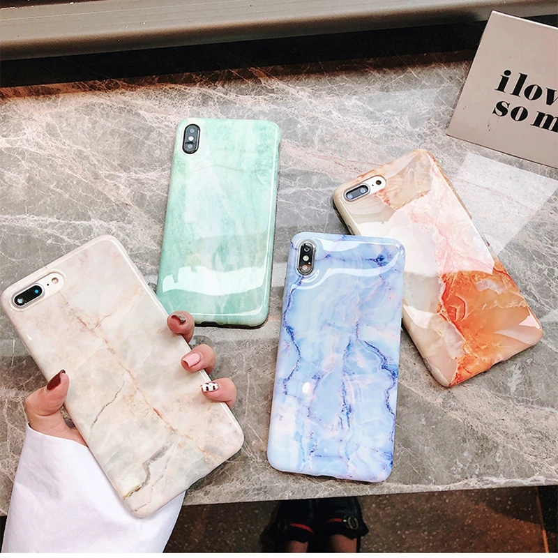 

Marble Stripe Phone Case For iphone XR 7 8 6 6s Plus Case Luxury Simple Matte Fashion Back Cover For iphone XS MAX XR X 10 Coque