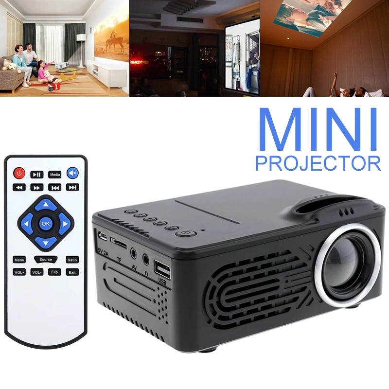 

RD814 Mini HD Portable LED Projector Home Theater Media Player Support 80 Inch Large Screen Projection with Remote Control