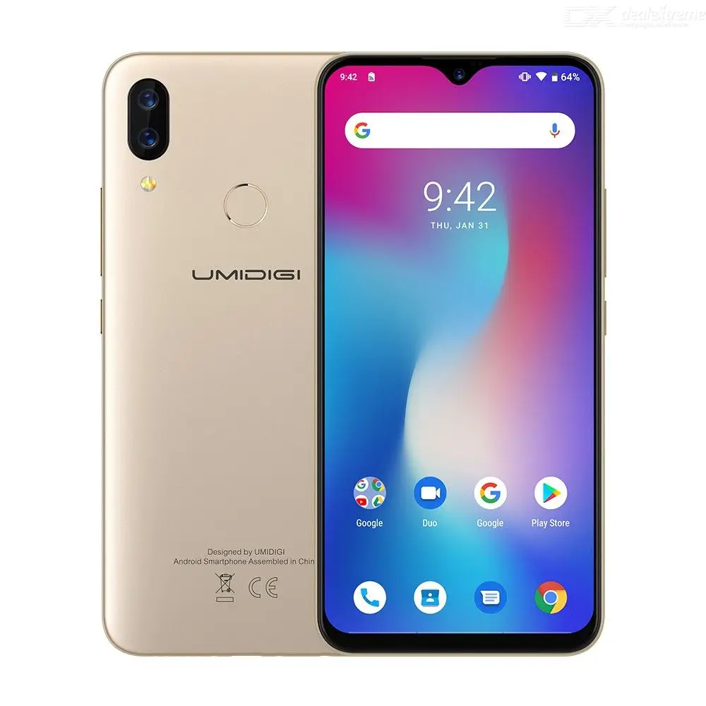 UMIDIGI power Android 9,0 5150 мАч большая батарея 18 Вт 6,3 'FHD+ экран капли воды 4 Гб+ 64 Гб Helio P35 глобальная версия смартфона 16 МП