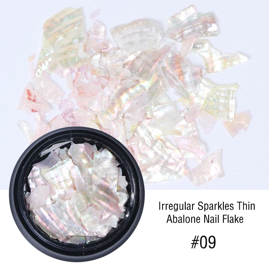 1 Box 3D Nail Sequins Colorful Abalone Shell Marble Irregular Nail Art Broken Slice Glitter Flake DIY Manicure Holographic LA791 (15)