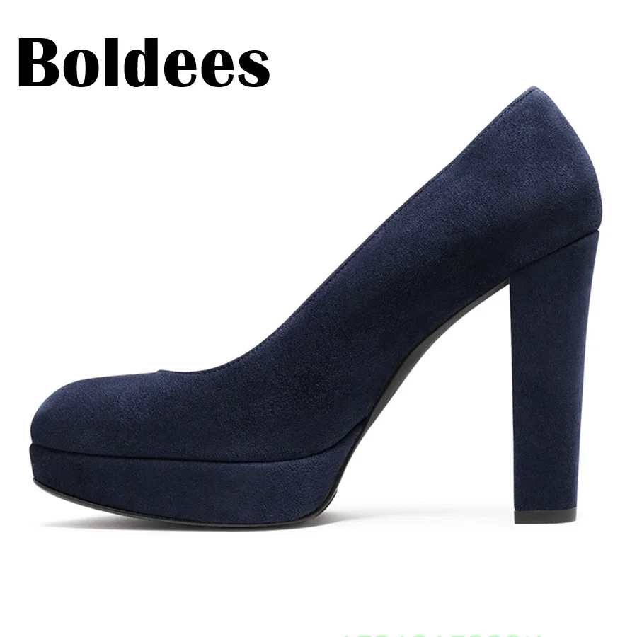 Color À Cuir as Hauts As Boldee Chaussures Talons Bloc Suede En Plate Pompes Femmes forme Rond Femme Confortable Showed Bout 2018 Color Sexy Lady Office Robe TxxCfwYq4