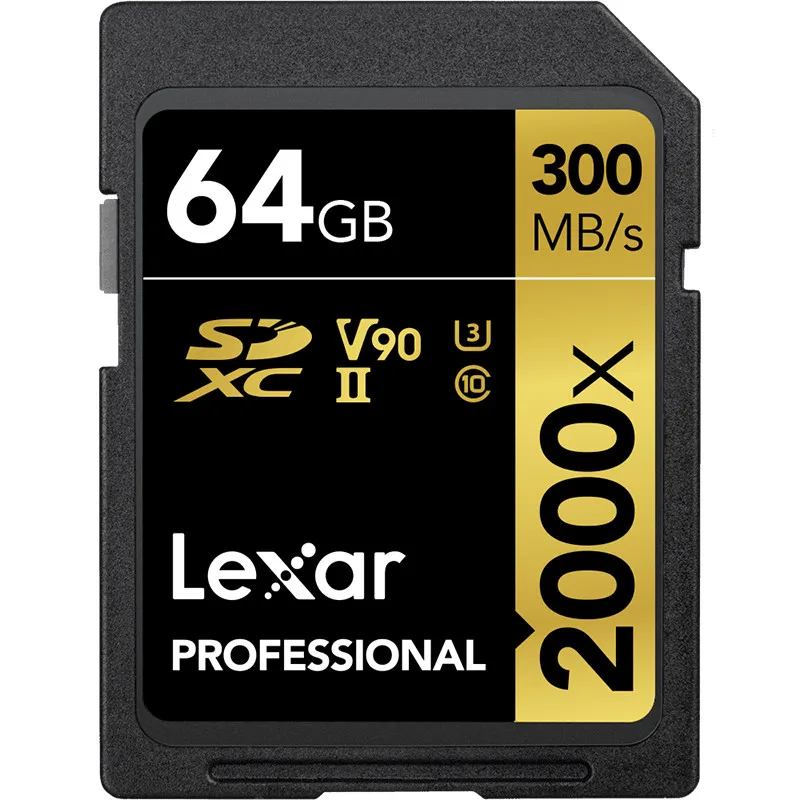 100% Original Lexar 128GB 64GB SDXC Card U3 32GB SDHC Card 2000X UHS-II 300MB/s High Speed Flash Memory For 3D 4K video Camera sandisk 128gb micro sd card