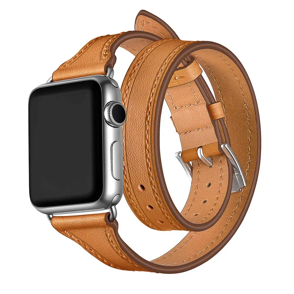 TORQUILA кожаный ремешок для наручных часов Apple Watch Series 4/3/2/1 44 мм/40 мм двойной пряжкой в виде буквы т Форма предназначен ремешок для наручных часов iWatch, 42 мм, 38 мм