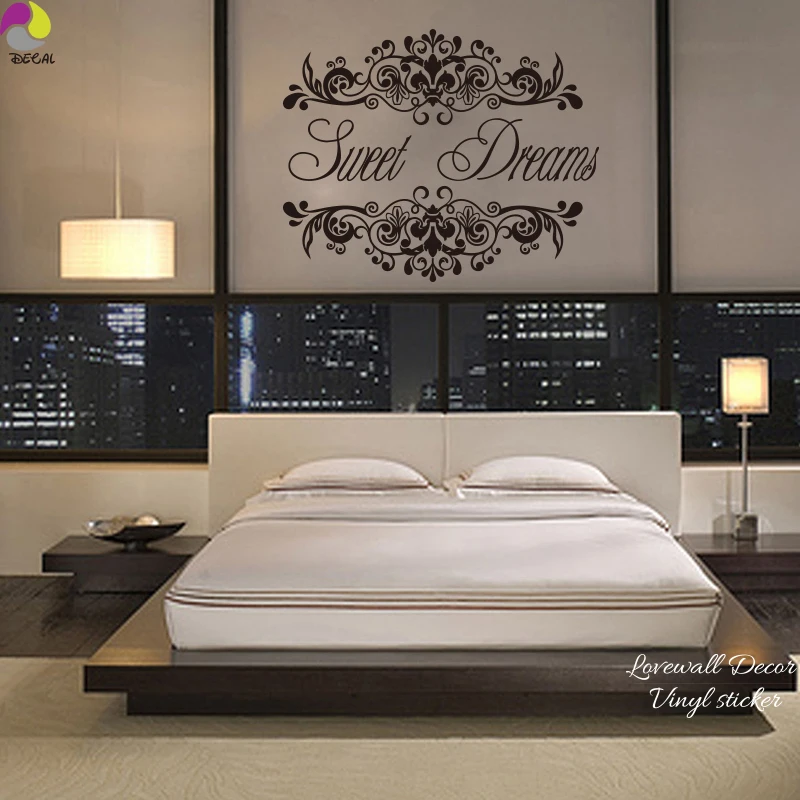 

Sweat Dream Saying Quote Wall Sticker Bedroom Baby Nursery Flower Floral Family Wall Decal Cut Vinyl Home Decor DIY Childroom