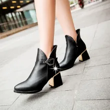 2015 winter autum women boots size 35-43 softs high heels fashion quality motorcycle shoes woman leather ankle boot S-67