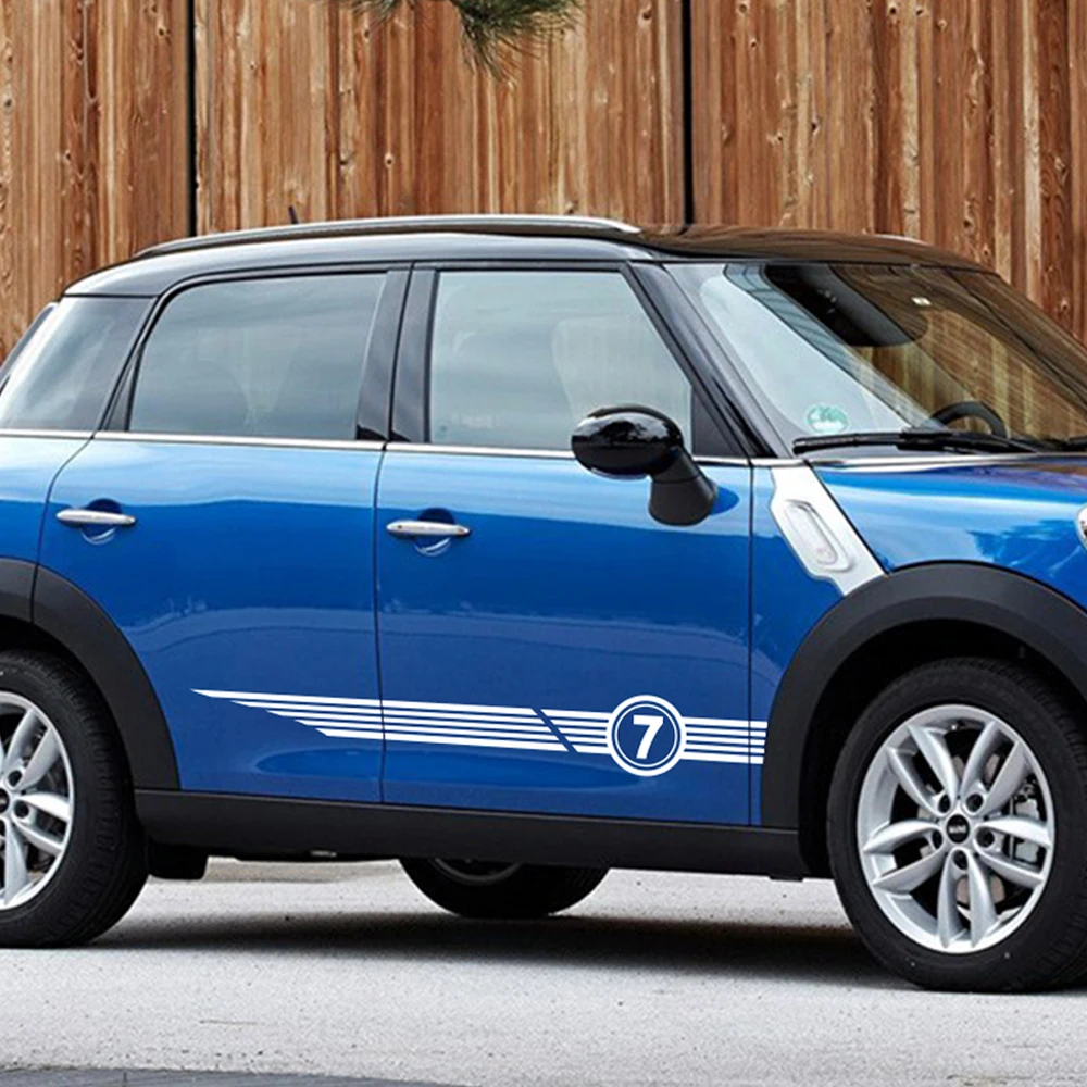 2 шт. наклейки на боковые двери автомобиля кузова юбки отделка для MINI Cooper Clubman