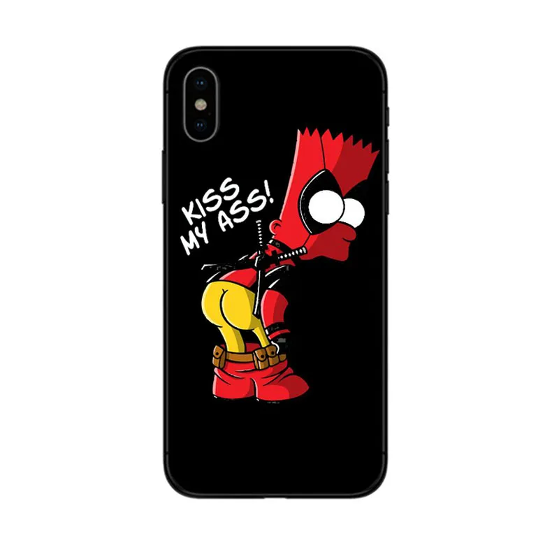 Homer J. Simpson Черный силиконовый чехол для телефона чехол для iPhone 5 5S SE 6 6s 7 8 Plus X 10 XR XS Max Bart Simpson Забавный мультяшный чехол