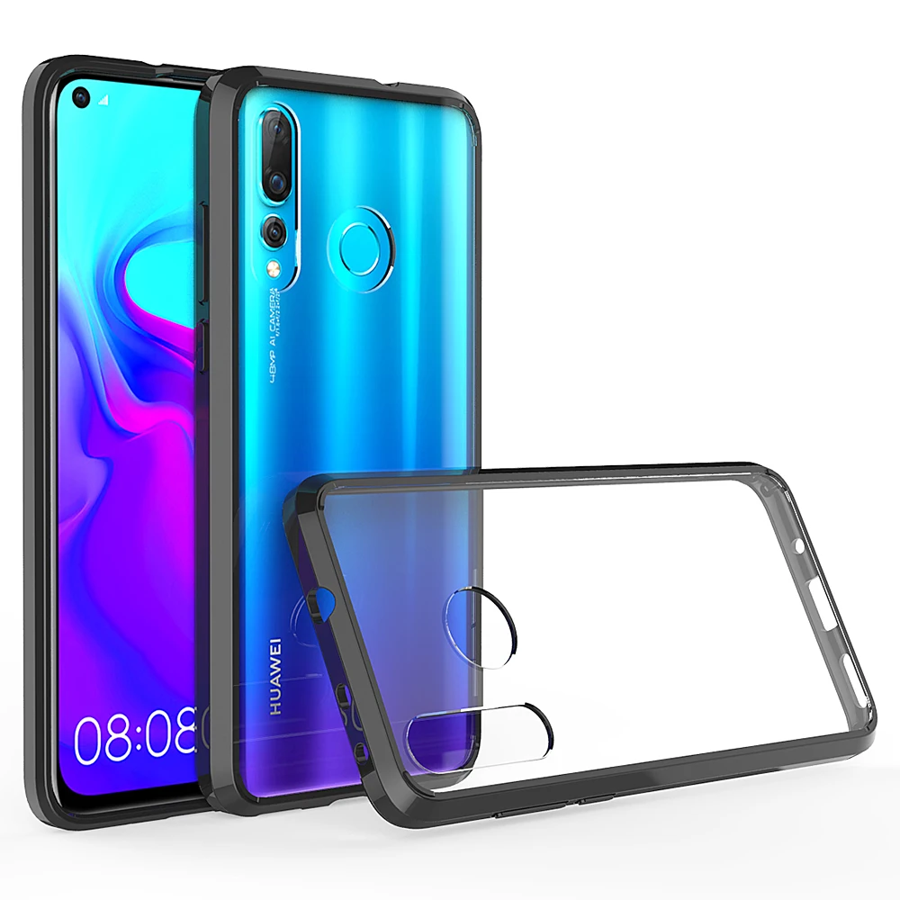 

Hybrid Shockproof Cover Air Cushion Frame Case For Huawei Nova 4 Acrylic Crystal Clear Shell For Huawei Nova4 6.4" Fundas Coque
