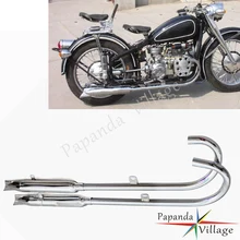 Motorcycle Chrome Fishtail Front Rear 24HP Retro 750cc Exhaust Muffler Pipes for BMW Ural K750 R12 R71 M72 M1 750 Dnepr MT12 Motorcycle Chrome Fishtail Front Rear 24HP Retro 750cc Exhaust Muffler Pipes for BMW Ural K750 R12 R71 M72 M1 750 Dnepr MT12