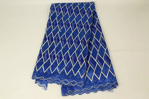 royal blue Последние африканские в стиле пэчворк, украшенное бисером кружевная ткань французский тюль вуаль кружево для свадебной вечеринки вышитое кружево в нигерийском стиле ткани - Цвет: royal blue