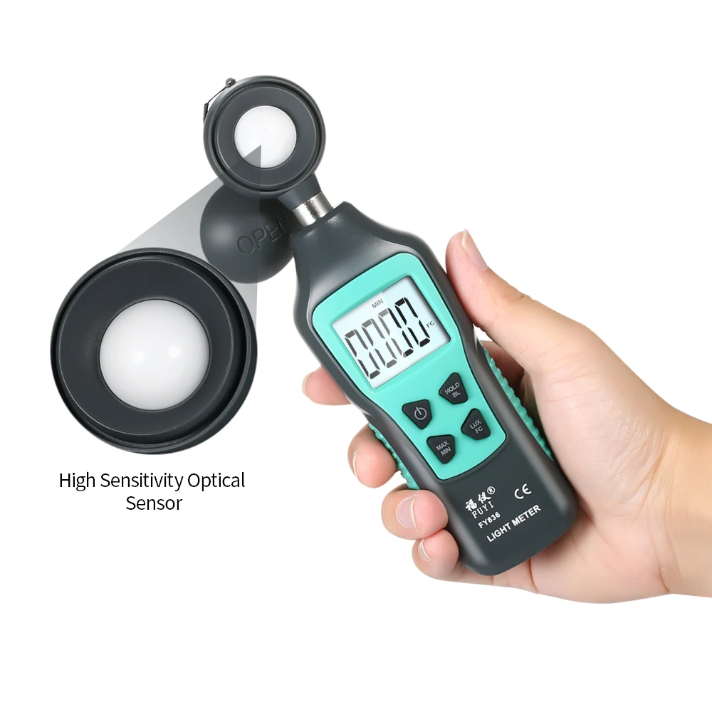 FUYI FY836 Mini Digital Lux Meter 0-200000 LCD Display Handheld Illuminometer Luminometer Photometer Luxmeter Light | Инструменты