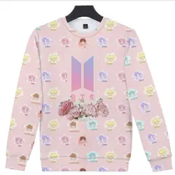 Корейский BTS Love Yourself KPOP монолитным кофты Bangtan мальчик верхняя одежда хип-хоп для женщин и мужчин 3D Harajuku Толстовка BTS K-POP одежда