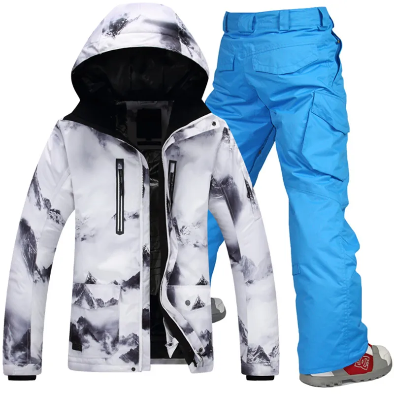 GSOU SNOW traje de esquí de invierno hombres chaquetas de esquí Snowboard esquí de montaña trajes Snowboard establece ropa de nieve al aire libre