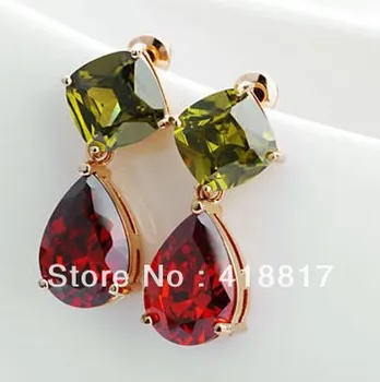 

Holiday sale Mona Lisa zircon earring gold red color retail and wholesale