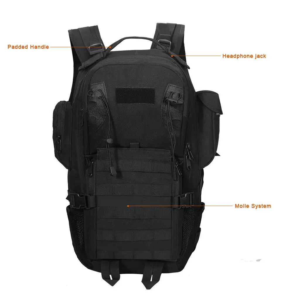 40L Outdoor Military Tactical Backpack Rucksack Assault PackArmy Molle Waterproof Travel Bag for Outdoor Hiking Camping Hunting