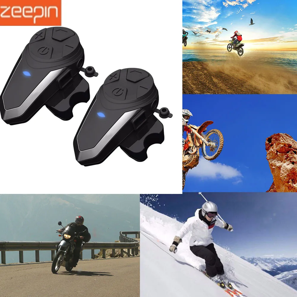 

2PCS BT - S3 1000m Motorcycle Intercom Bluetooth Helmet Headset FM BT Interphone Moto Intercomunicador+Mic for Group Intercom