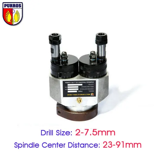 Adjustable Twin Spindle Drill Head, Spindle Center Distance23 to 91mm