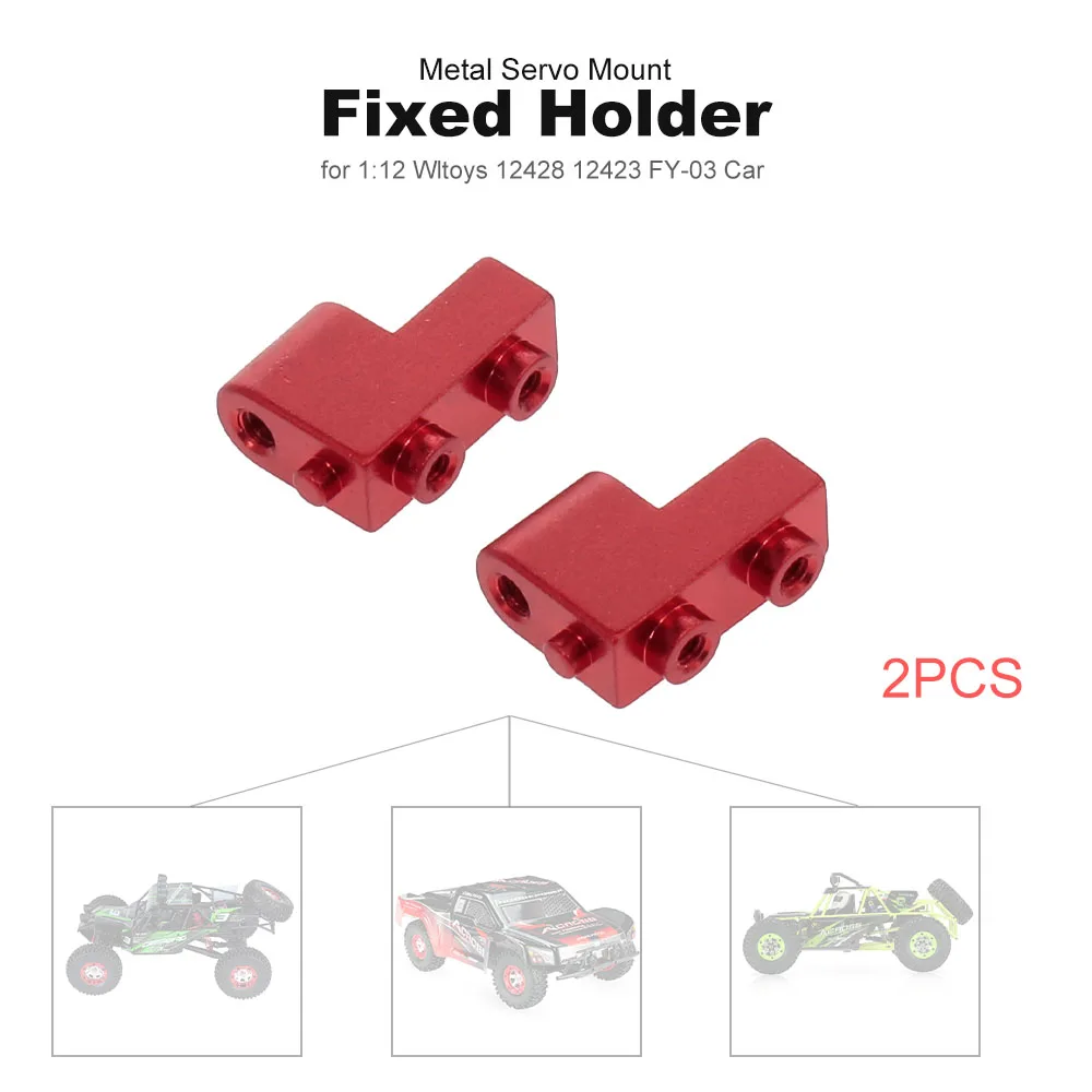 2 pçs rc metal do carro servo montar titular fixo para 1:12 wltoys 12428 FY-03 peças de reposição do carro